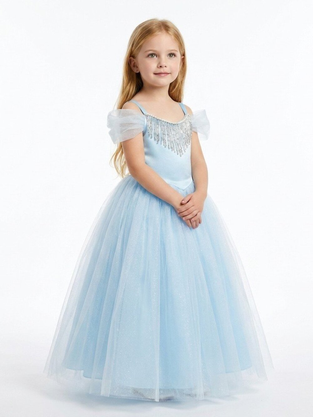 Cinderella Inspired Light Blue Princess Dress Tulle Gown - Picture 2 of 4